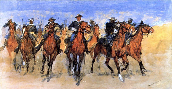  Frederic Remington Colored Troopers to the Rescue - Art Print