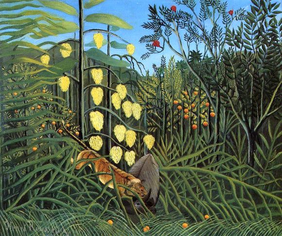  Henri Rousseau Combat of a Tiger and a Buffalo - Art Print