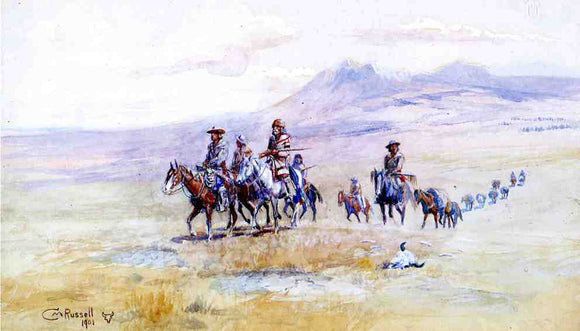  Charles Marion Russell Coming Across the Plain - Art Print