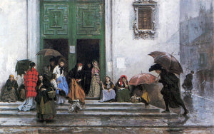  Raimundo de Madrazo Y Garreta Coming out of Church - Art Print