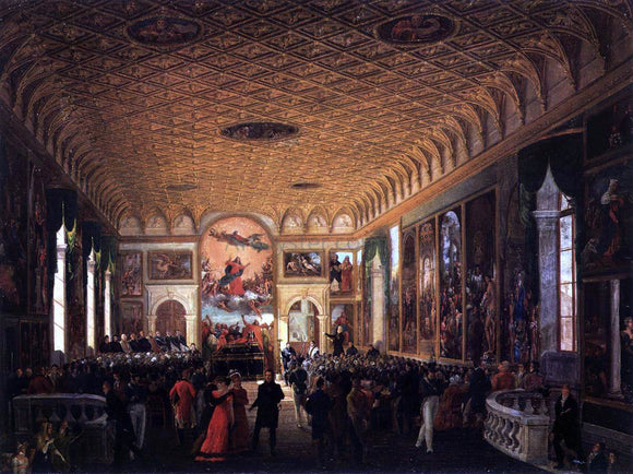  Giuseppe Borsato Commemoration of Canova in the Scuola Grande della Carita - Art Print