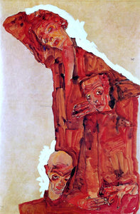  Egon Schiele Composition with Three Male Figures (also known as Self Portrait) - Art Print