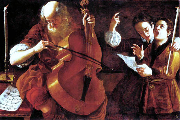  Giovanni Domenico Lombardi Concert with Two Singers - Art Print
