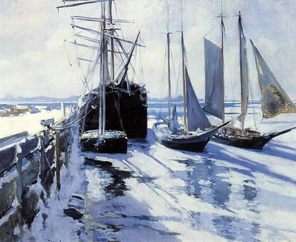  John Twachtman Connecticut Shore, Winter - Art Print