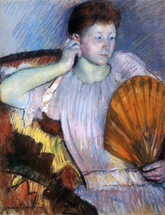  Mary Cassatt Contemplation (also known as Clarissa Turned Right with Her Hand to Her Ear) - Art Print