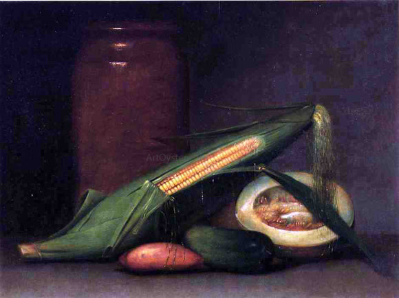  Raphaelle Peale Corn and Canteloupe - Art Print