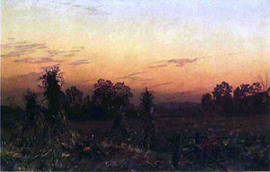 William Trost Richards Corn Shocks and Pumpkins - Art Print