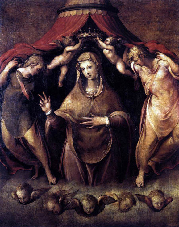  Cecchino Del Salviati Coronation of the Virgin with Angels - Art Print