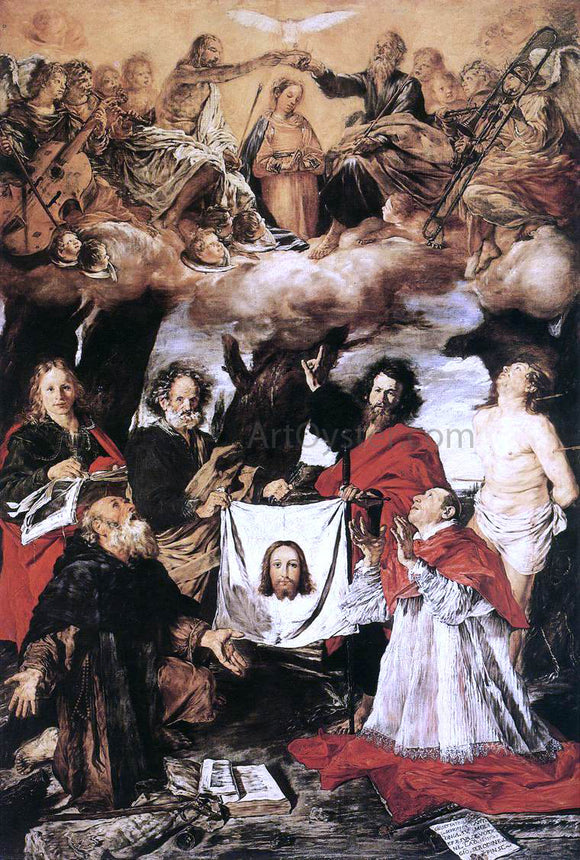  Giovanni Serodine Coronation of the Virgin with Saints - Art Print