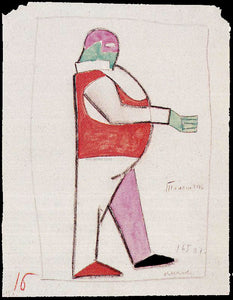  Kazimir Malevich Costume Design for the Opera Victory Over the Sun - Art Print