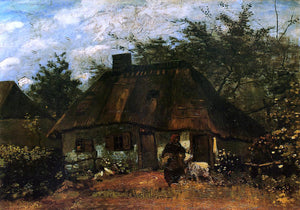  Vincent Van Gogh The Cottage and Woman with Goat - Art Print