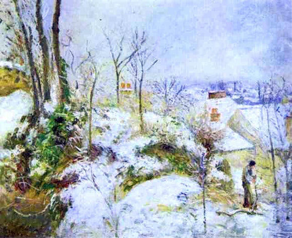  Camille Pissarro Cottage at Pontoise in the Snow - Art Print