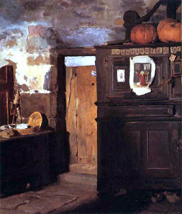  Frederick Arthur Bridgeman Cottage Interior - Art Print
