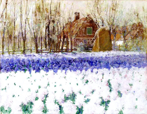  George Hitchcock Cottage with Hyacinths - Art Print