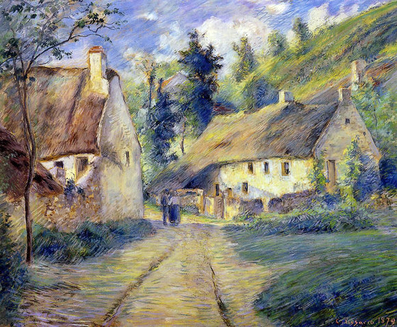  Camille Pissarro Cottages at Auvers, near Pontoise - Art Print
