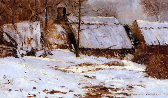  Maxime Maufra Cottages in the Snow - Art Print