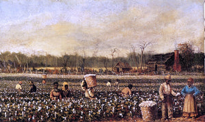  William Aiken Walker Cotton Picking in Front of the Quarters - Art Print