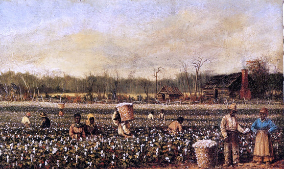  William Aiken Walker Cotton Picking in Front of the Quarters - Art Print