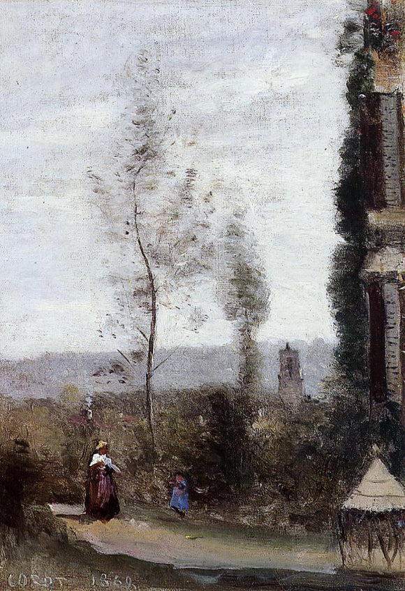 Jean-Baptiste-Camille Corot Coulommiers, The Garden of M. Preschez - Art Print