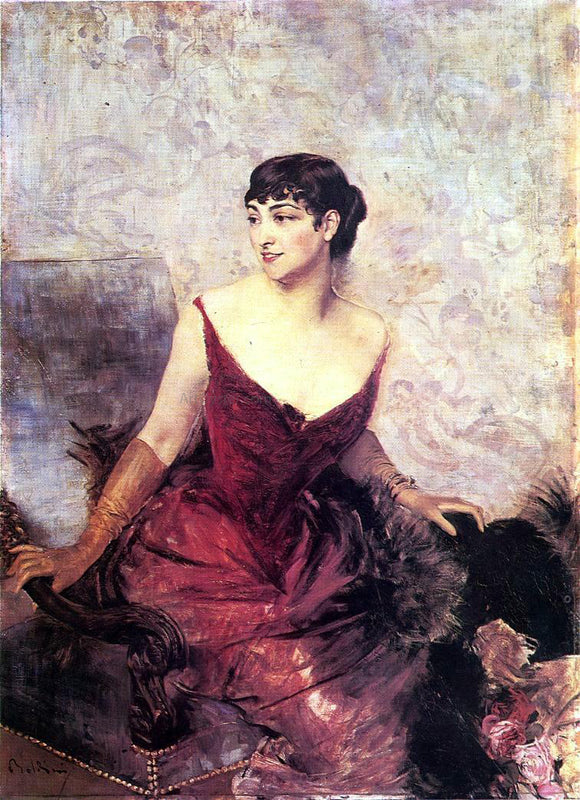  Giovanni Boldini Countess de Rasty Seated in an Armchair - Art Print