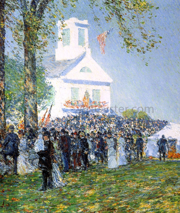  Frederick Childe Hassam A Country Fair, New England (also known as Harvest Celebration in a New England Village) - Art Print