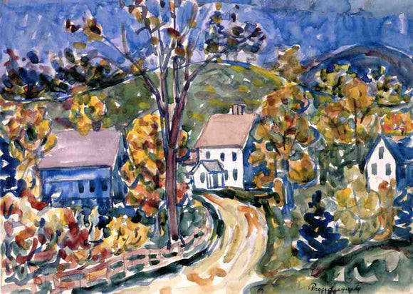  Maurice Prendergast A Country Road, New Hampshire - Art Print