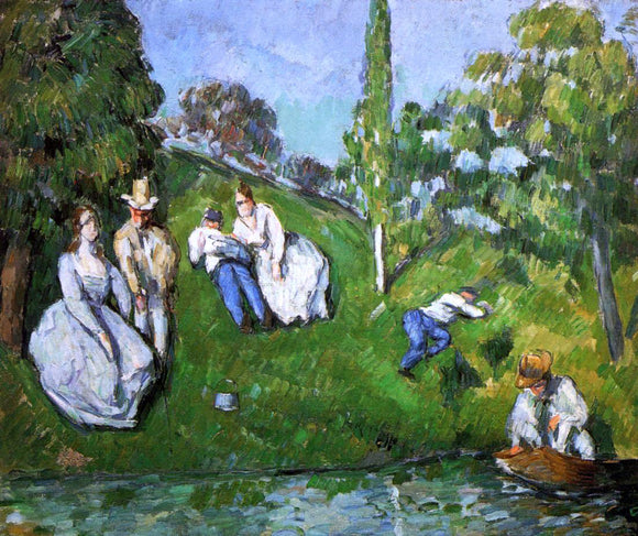  Paul Cezanne Couples Relaxing by a Pond - Art Print