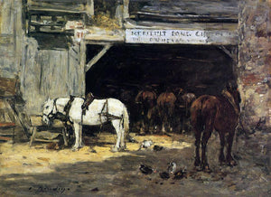  Eugene-Louis Boudin Cour et Ecurie d'un Loueur - Art Print