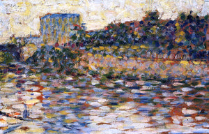  Georges Seurat Courbevoie, Landscape with Turret - Art Print