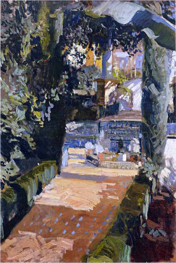  Joaquin Sorolla Y Bastida A Courtyard - Art Print