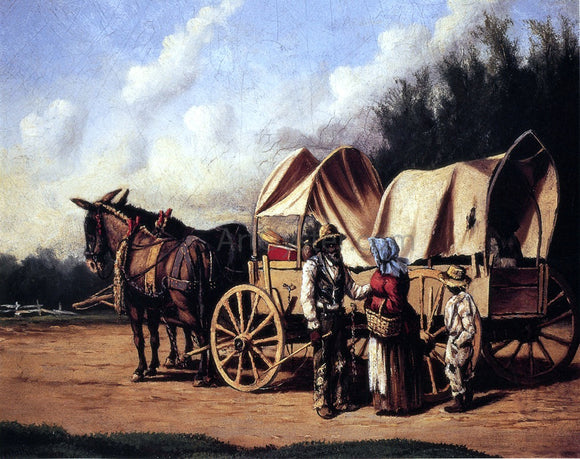  William Aiken Walker Covered Wagon with Negro Family - Art Print
