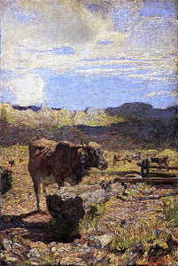  Giovanni Segantini Cow at a Water Trough - Art Print