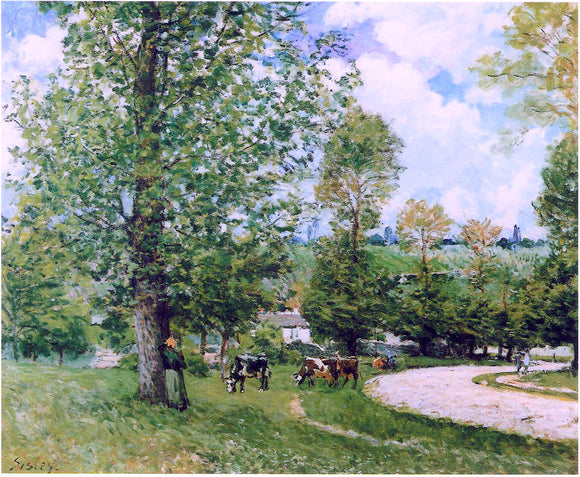  Alfred Sisley Cow Pasture near Louveciennes - Art Print