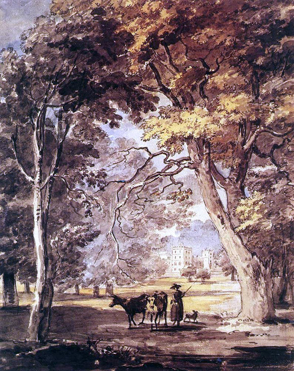  Paul Sandby Cow-Girl in the Windsor Great Park - Art Print