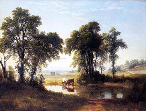  Asher Brown Durand Cows in a New Hampshire Landscape - Art Print