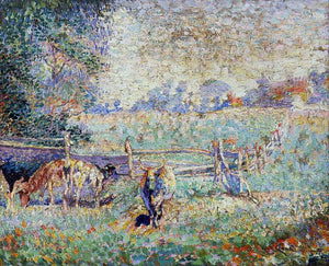  Emile Claus Cows in the Pasture - Art Print