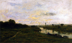  Charles Francois Daubigny Cows on the Banks of the Seine, at Conflans - Art Print