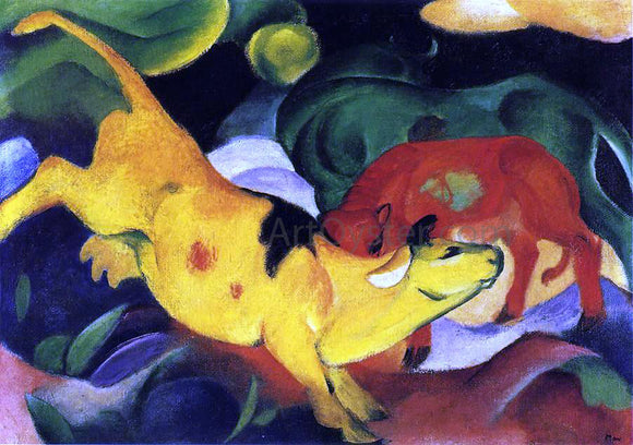  Franz Marc Cows, Yellow-Red-Green - Art Print