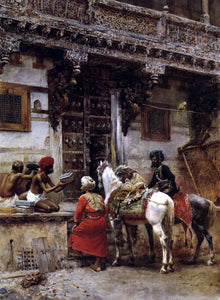 Edwin Lord Weeks Craftsman Selling Cases by a Teak-Wood Building, Ahmedabad - Art Print