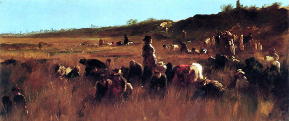  Eastman Johnson Cranberry Pickers, Nantucket - Art Print