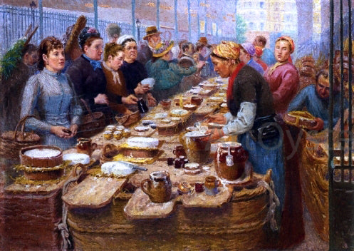  Edouard-Jean Dambourgez Cream and Cheese Merchants of Les Halles - Art Print