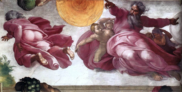  Michelangelo Buonarroti Creation of the Sun, Moon, and Plants - Art Print