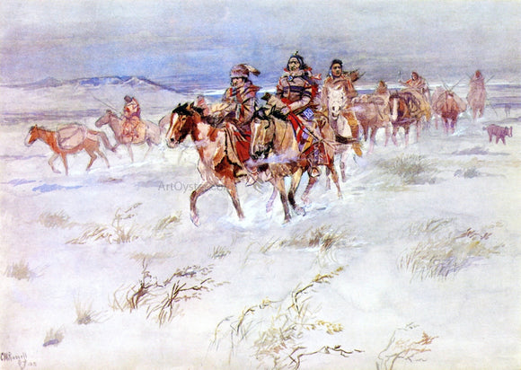  Charles Marion Russell Crees Coming in to Trade - Art Print