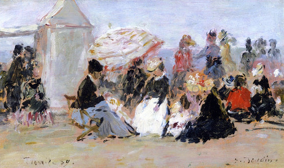  Eugene-Louis Boudin Crinolines on the Beach, Trouville - Art Print