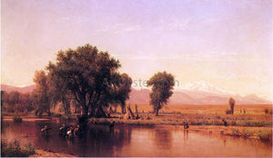  Thomas Worthington Whittredge Crossing the Ford (also known as The Plains at the Base of the Rocky Mountain) - Art Print