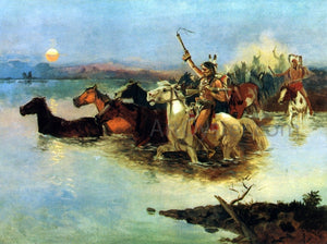  Charles Marion Russell Crossing the Range - Art Print