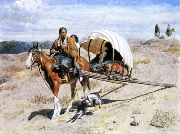  Valentin Walter Bromley Crow Family on the Trail - Art Print