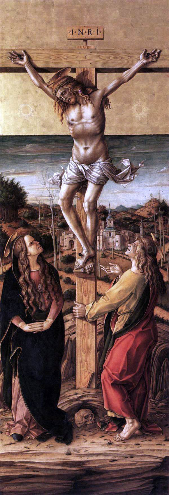  Carlo Crivelli Crucifix with the Virgin and St John the Evangelist - Art Print