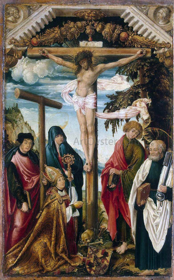  Hans Wertinger Crucifixion with Saints and Donor - Art Print