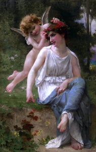 Guillaume Seignac Cupid Adoring a Young Maiden - Art Print